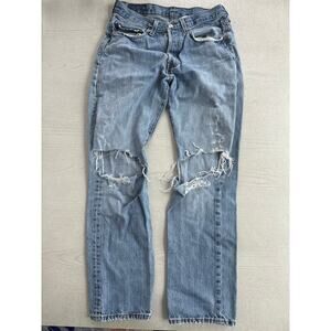 Levi's Distressed 32x30 Cowboy Western Ripped Denim Jeans (P)